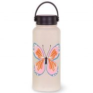 Stainless Steel XL Water Bottle - Garden Butterfly