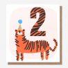 Age 2 Girls Tiger Birthday Card