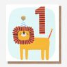 Age 1 Boys Lion Birthday Card