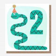 Age 2 Boys Snake Birthday Card
