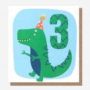 Age 3 Boys Dinosaur Birthdaycard